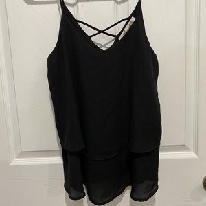 Black flowy tank